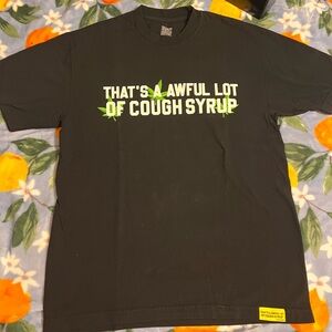 Black Graphic T-Shirt with Green Text